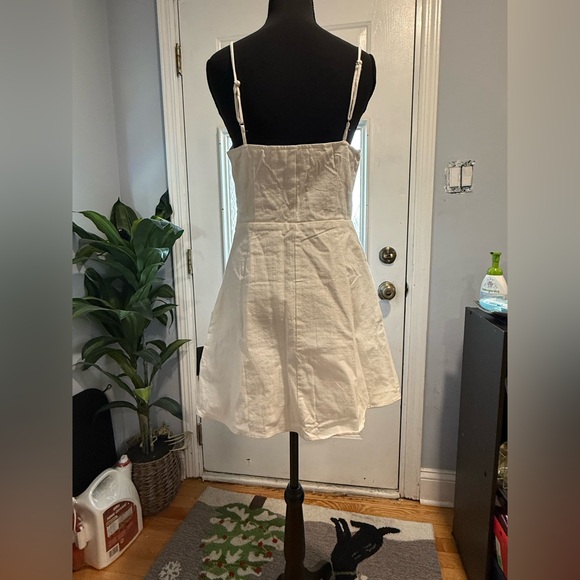 Lulu's White Button-Front Mini Dress - Picture 7 of 12